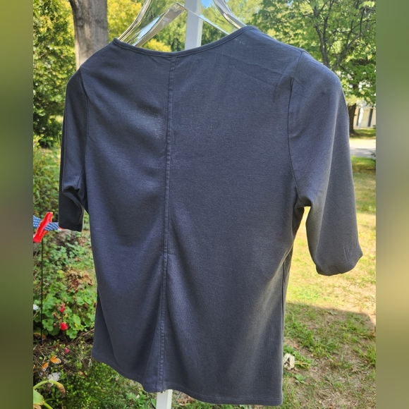 NWOT VINCE Dark Water Elbow Length Sleeve with Scoop Neck T-Shirt- womens XL - Picture 4 of 4